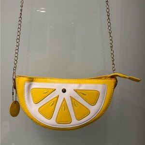 Novelty Kitsch Lemon Citrus Crossbody Bag